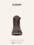AU&MU澳洲冬季羊皮毛一体雪地靴女保暖防滑加绒棉鞋男女士大码短筒靴子 1920巧色 43