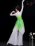 古典舞演出服女飘逸中国风民族扇子舞现代伞舞古典秧歌舞蹈服新款套装 草绿色 S