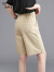娅丽达莱赛尔牛仔短裤女夏季薄款工装裤子新款驼色五分直筒裤 驼色(C0) 26
