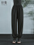 日着（rizhuo）原创设计2024夏季新款小众别致休闲透气运动裤薄款灯笼裤子女 暮色黑 S