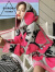 SHIROMA 香港潮牌原创设计秋季新款洋气草莓提花毛衣女中长款套头宽松加厚外套潮 图片色 均码