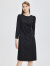 马天奴2023年秋季新款黑色泡泡袖连衣裙修身长裙设计感MRAT22DRX2 黑色 38M