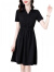 皮尔卡丹（pierrecardin）小个子气质黑色连衣裙女夏装2024新款女装中裙显瘦高级感裙子 黑色 S  建议80-100斤