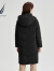 诺帝卡（NAUTICA）女装秋冬新款经典纯色可拆卸帽长款羽绒服女14JO10 0TB黑色(214) M