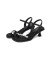红蜻蜓一字带时装女凉鞋夏季新款通勤高跟鞋优雅舒适女凉鞋WTK33541 黑色 38