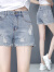 皮尔卡丹（pierre cardin）牛仔短裤女夏薄款女款夏季夏天女士品牌2024年新款蓝色热裤子 蓝色 S