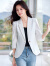 拉夏贝尔（La Chapelle）小西装外套女2024夏季新款七分袖韩版时尚小众通勤修身西服女上衣 白色 S