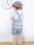 巴拉巴拉小童宝宝礼服两件套男童薄款背带套装婴儿短袖套装2024夏季新款 蓝白色调00481 73cm