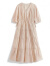妍莉芬（yanlifen）复古法式茶歇气质高腰连衣裙新款2023夏季女装拼接显瘦蛋糕裙子 奶油香槟色 M