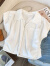 Jret小飞袖褶皱衬衫上衣女夏设计感小众双拉链Polo领洋气独特短款衬衣 白色 M