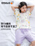 可可鸭（QQ DUCK）童装女童睡衣儿童短袖短裤家居服套装青少年衣服花朵紫色；150