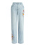 颜域新中式直筒牛仔裤女2024年新款夏装气质垂感裤子女高腰阔腿裤 蓝色1 XL/42