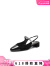 思加图（STACCATO）2024春季新款优雅玛丽珍鞋包头凉鞋粗跟单鞋女皮凉鞋 冰山蓝 37