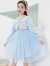 迪士尼（Disney）女童连衣裙儿童秋装2023新款艾莎公主裙洋气小香风裙子童装 米色 110cm