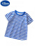 迪士尼（DISNEY）运动儿童短袖t恤男童夏季海魂衫2024新款男孩纯棉半袖条纹 IQ04-粉色条 120cm