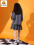 G.DUCK KIDS小黄鸭品牌时尚女童裙子套装2024夏装新款女大童时尚潮流时尚aRQ 深灰色 120cm