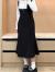 科顿杰斯巨鹿工作室定制毛呢套装女冬名媛短外套假两件鱼尾连衣裙 假两件连衣裙 XL