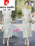 皮尔卡丹小香风蕾丝套装女2024年夏季新款时尚高级感气质名媛半身裙两件套 粉色 L