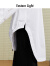 乙来（EASTERN LIGHT）秋季2023新款女装抽褶下摆衬衫设计感个性小众 纯净白 L