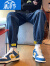 Lee NELLY牛仔裤男夏季新款薄款束脚牛仔裤男宽松哈伦束腿裤嘻 浅蓝色 L