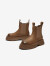 百思图冬季商场新款加绒烟筒靴切尔西靴及踝女短靴ID155DD3 棕色 36