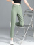 艾靖雅休闲裤女装哈伦裤2024新款夏季薄款高腰显瘦小个子西裤九分裤裤子 绿色 XL（115-125斤）