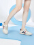 康奈（kangnai）女鞋春季新款休闲德训鞋时尚复古条纹运动休闲鞋18232070 米白色/蓝色 37