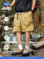 JEEP SPIRIT吉普机能短裤男夏季薄款冰丝户外速干五分裤美式潮牌工装运动中裤 黑色 XL（建议140-160斤）