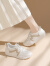 Cupald小白鞋女2024春季新款女鞋子运动鞋休闲鞋透气跑步鞋软底旅游鞋女 米杏色（标准尺码） 38