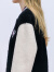 摩萨克（MOISSAC）冬法式复古100羊毛甜酷休闲棒球领皮草外套上衣女MTDD02109 黑白 XS