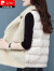 皮尔卡丹马甲女士外穿加绒加厚2023秋冬季新款羊羔毛马夹外套 白色 M (100斤以内)