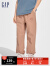 Gap男童2024春季新款梭织尼龙肌理感松紧束口裤儿童装长裤890471 深卡其 160cm(XL)亚洲尺码