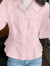 LANWEIFEILEI女士衬衫春秋2024年新款春季弹力收腰设计感小众气质衬衣上衣 白色 S 建议80-90斤