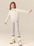 E·LAND KIDS童装2023年冬季新品女童美式短款半拉链加厚卫衣 Cream奶白色/64 165cm