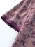 木棉林（mumianlin）胖妈妈洋气显瘦大码印花上衣 夏季宽松遮肚休闲短袖t恤中老年衬衣 紫色 XL(建议120-140斤)