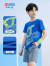 特步（XTEP）儿童童装夏季短T男童大童透气舒适短袖针织衫 皇家蓝 140cm