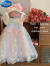迪士尼（Disney）夏季韩系网红彩虹蝴蝶结裙子超仙2024新款洋气甜美吊带公主裙子潮 彩色 130cm