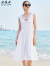 欧依云吊带连衣裙两件套夏装大码显瘦气质洋气网纱套裙女2024新款 白色 2XL( 110-130斤)