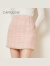 CAROLINE卡洛琳2021冬季新款花边A字粗花呢短款半身裙ECRBDE26 粉色-预售7天 S-预售7天