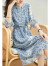 拉夏贝尔（La Chapelle）碎花连衣裙女2024年春夏季新款女装时尚气质收腰显瘦雪纺中长裙子 天蓝色 XL