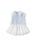 巴拉巴拉儿童套装女童短袖两件套2024新款夏装条纹文艺风蕾丝短裙 白蓝色调00418 110cm