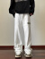 POUM牛仔裤男士春秋夏季新款美式高街复古复古潮牌直筒工装休闲长裤子 ZPFS-5501白色 M