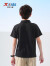 特步（XTEP）儿童童装男童夏季大童百搭运动短袖POLO衫 正黑色 175cm