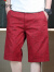 啄木鸟（TUCANO）夏季纯棉直筒男士五分裤修身休闲百搭短裤酒红色潮流新款薄款 红色 34