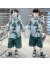 布恋猫男童套装夏季新中式汉服4-15岁中式国风儿童表演服唐装演出男孩潮 绿色 120cm