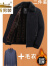 金盾（JINDUN）爸爸冬装毛呢外套装加绒加厚保暖冬季中老年人夹克男士棉衣 黑色 170/92A 适合80-100斤