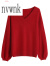 NVWNK羊绒衫女100%山羊绒2023新款冬季加厚保暖针织衫打底上衣红色毛衣 红色 L