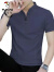 啄木鸟（TUCANO）2024夏季短袖T恤男新款宽松休闲时尚青年薄款修身拉链套头短袖男 灰色 M