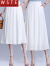 WSTE意大利品牌高端黑色半身裙雪纺气质裙子女夏季小个子长裙2024新款 黑色常规款 裙长72CM 4XL