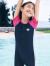 巴拉巴拉女童泳衣儿童泳装中大童防晒连体泳装撞色印花甜美俏皮潮 蓝红色调00386 120cm